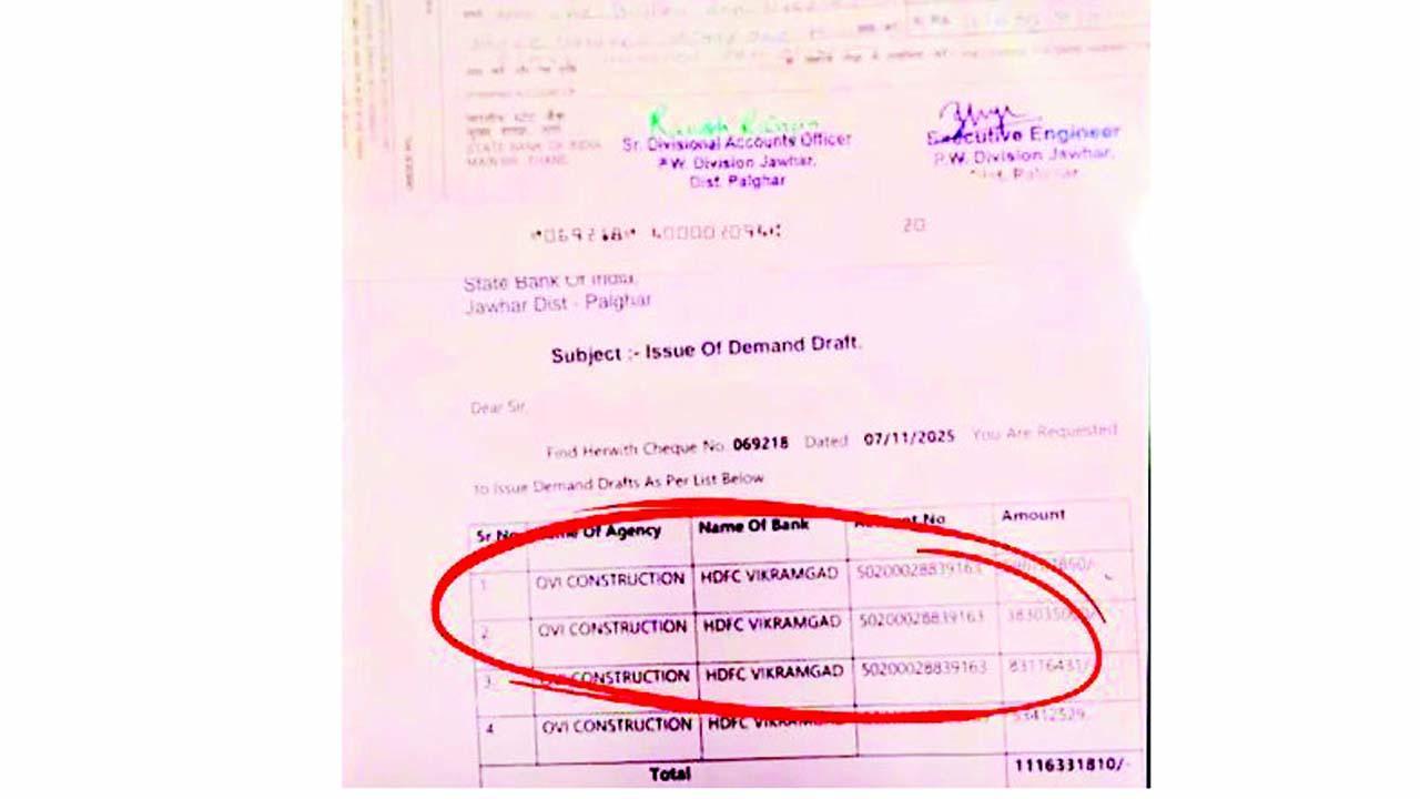 બૅન્કમાં રજૂ કરવામાં આવેલો બનાવટી રિક્વેસ્ટ-લેટર.