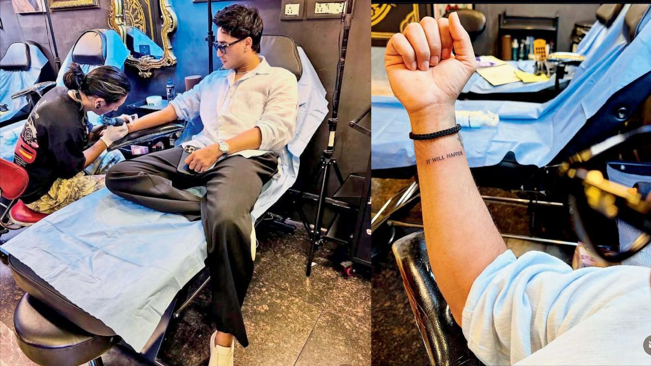 અભિષેક શર્માએ પોતાના જમણા હાથ પર ટૅટૂ કરાવ્યું