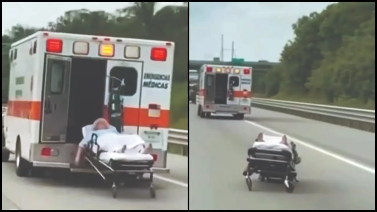ઍમ્બ્યુલન્સમાંથી પેશન્ટ બહાર પડી ગયો અને ડ્રાઇવરને ખબર જ ન પડી