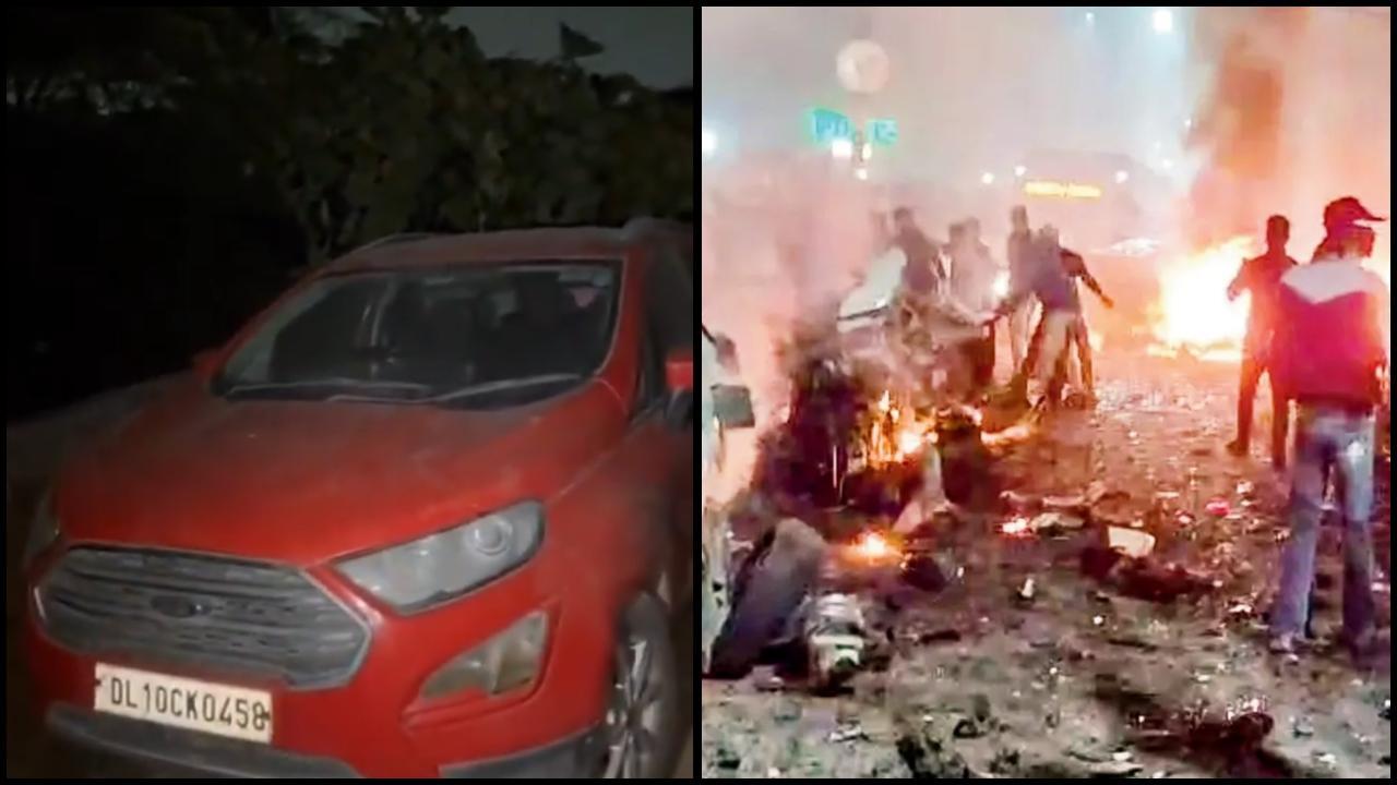 દિલ્હી પોલીસે રેડ ફોર્ડ કાર પકડી (તસવીર સૌજન્ય: સોશિયલ મીડિયા) 