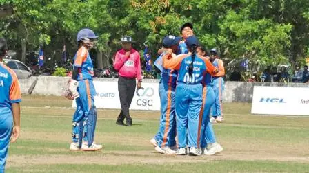 જીતની ઉજવણી કરતી ભારતીય મહિલા ટીમ