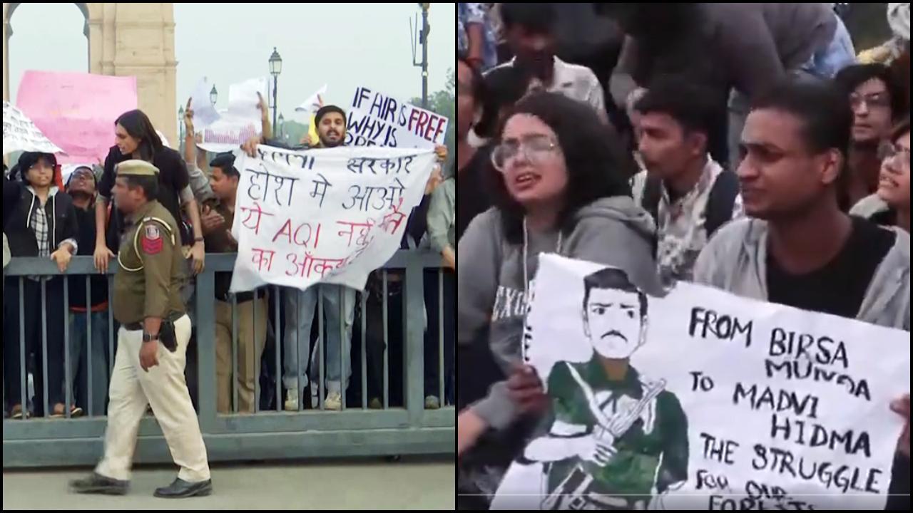 ઇન્ડિયા ગેટ ખાતે વિરોધ પ્રદર્શન બન્યું હિંસક (તસવીર: X)