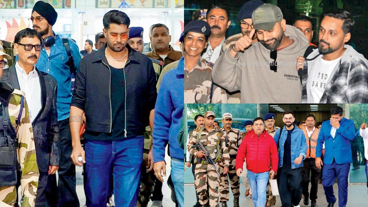 અર્શદીપ સિંહ અને હર્ષિત રાણા (ડાબે), રોહિત શર્મા (ઉપર) અને વિરાટ કોહલી (નીચે)