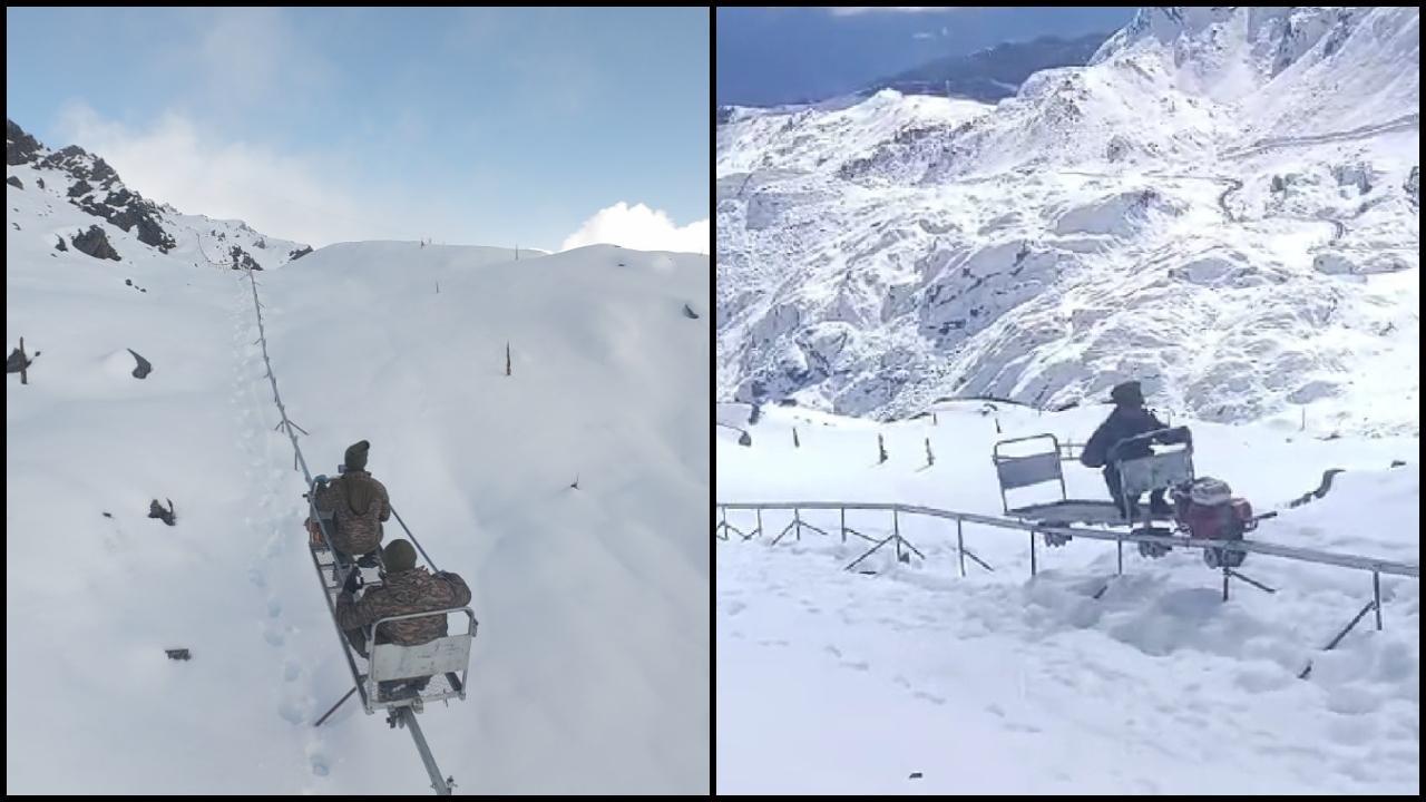 ગજરાજ કોર્પ્સે ઇન-હાઉસ હાઇ-એલ્ટિટ્યુડ મોનોરેલ સિસ્ટમ વિકસાવી (તસવીર સૌજન્ય: સોશિયલ મીડિયા) 