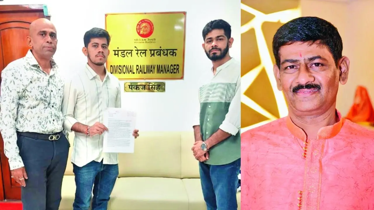 મુંબઈ ડિવિઝનના રેલવે-મૅનેજરને મુંબઈ સેન્ટ્રલ મળવા ગયેલા કચ્છ પ્રવાસી સંઘના નીલેશ શાહ અને શૈલેશ ગોગરીના બે પુત્રો અને શૈલેશ ગોગરી