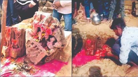 ખોદકામ ચાલી રહ્યું હતું ત્યારે ખોદકામ વખતે ભૂગર્ભમાંથી ભગવાન રામની મૂર્તિઓ મળી આવી