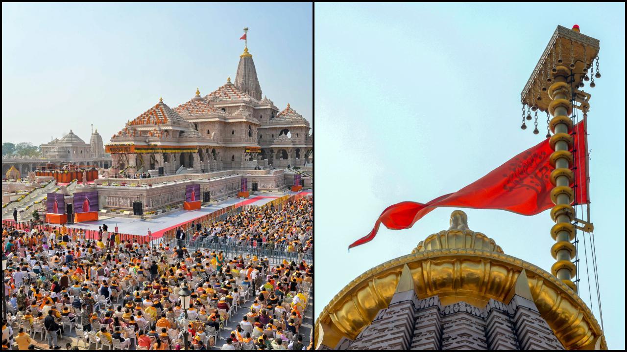 અયોધ્યામાં વડા પ્રધાન મોદીએ હજારો ભક્તોની ઉપસ્થિતિ વચ્ચે રામ મંદિર પર ધ્વજ લહેરાવ્યો