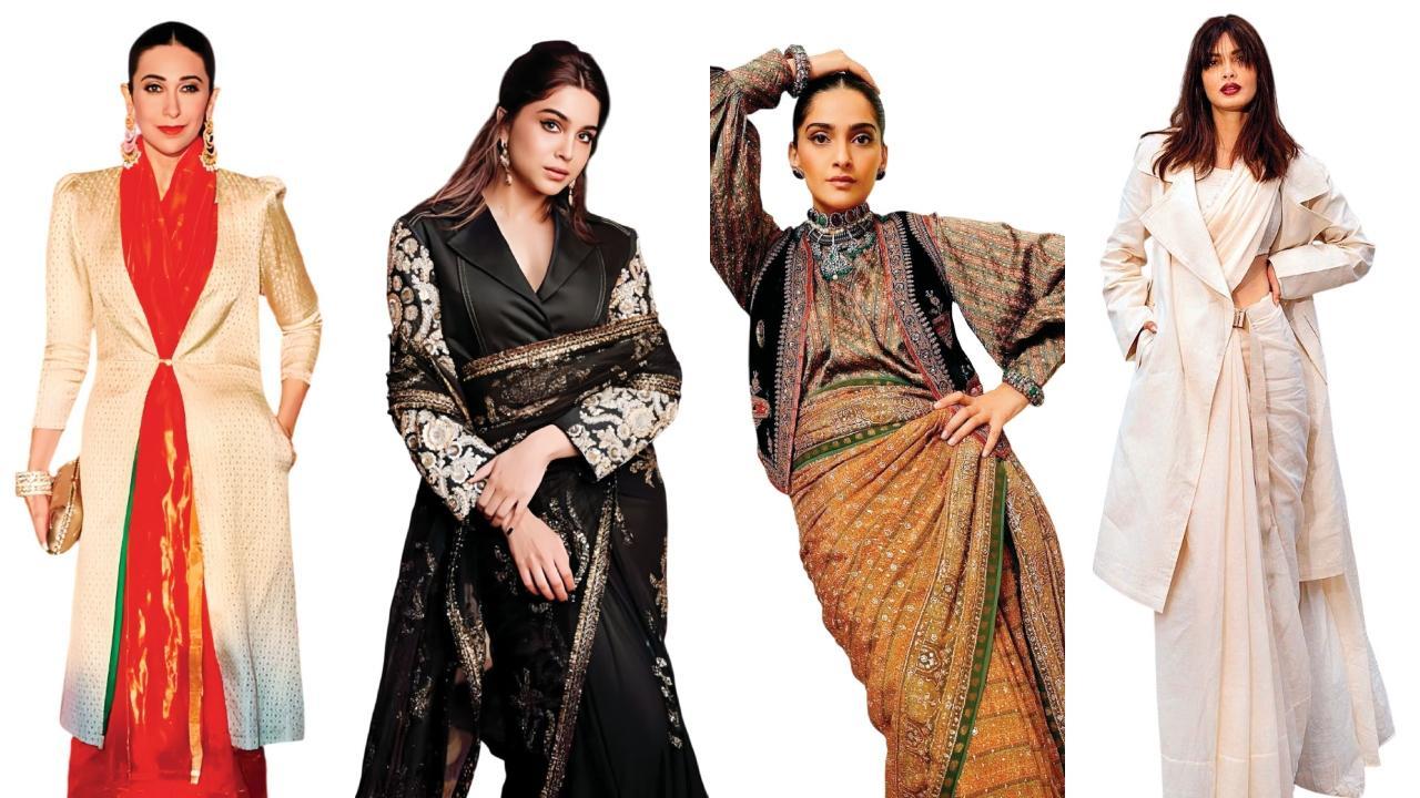 સાડી સાથે જૅકેટનું કૉમ્બિનેશન ટ્રેન્ડમાં છે