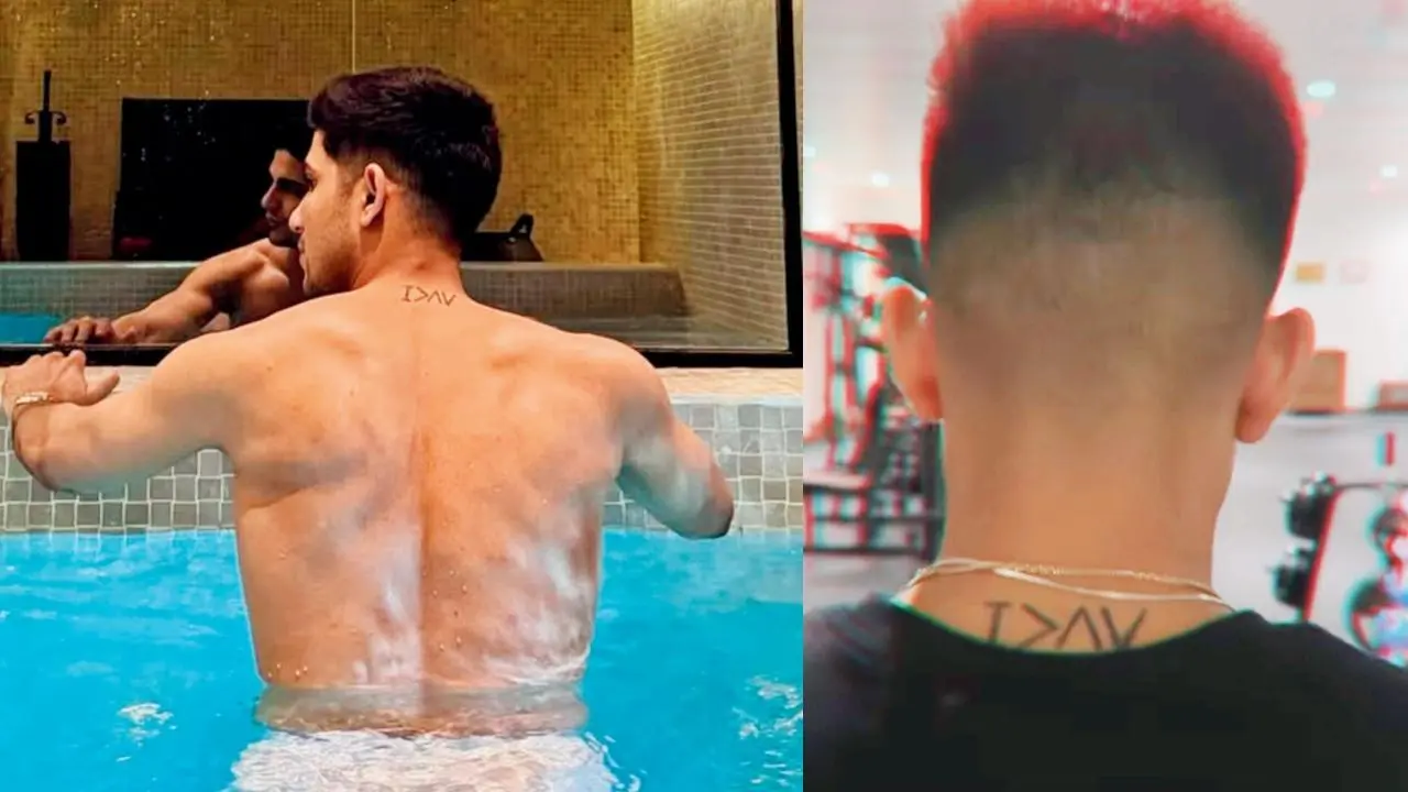 શુભમન ગિલની ગરદન પર બનેલ ટૅટૂ