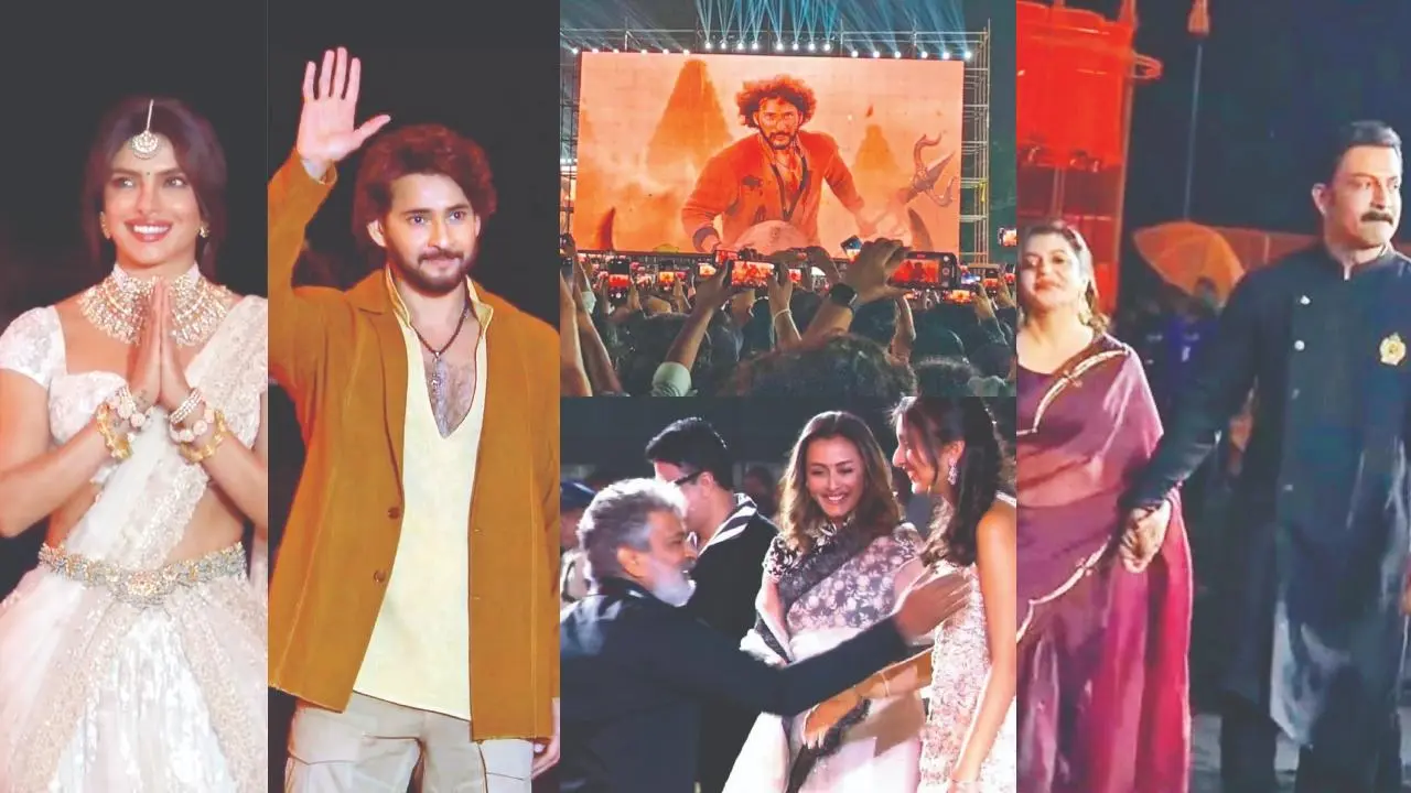 એસ. એસ. રાજામૌલીએ મહેશ બાબુની પત્ની નમ્રતા શિરોડકર અને તેમની પુત્રી સિતારાને આવકાર આપ્યો હતો, પૃથ્વીરાજ સુકુમારન અને તેની પત્ની સુપ્રિયા મેનન ‘વારાણસી’ની ઇવેન્ટમાં હાથમાં હાથ નાખીને પહોંચ્યાં હતાં.