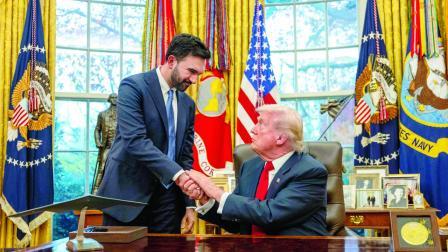 શુક્રવારે વાઇટ હાઉસમાં મુલાકાત બાદ મીડિયા સાથે વાતચીત કરતા ડોનલ્ડ ટ્રમ્પ અને ન્યુ યૉર્કના નવા ચૂંટાયેલા મેયર ઝોહરાન મમદાની.