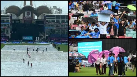 વરસાદને કારણે નવી મુંબઈમાં ભારત અને દક્ષિણ આફ્રિકા વચ્ચે ICC મહિલા ક્રિકેટ વર્લ્ડ કપ ફાઇનલમાં વિલંબ થયો છે. (તસવીરો: અતુલ કાંબળે)