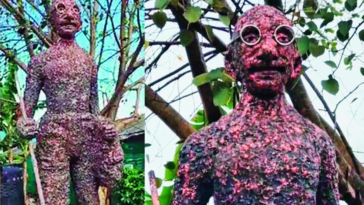 ખૂબ વિચિત્ર લાગતી બાપુની મૂર્તિ