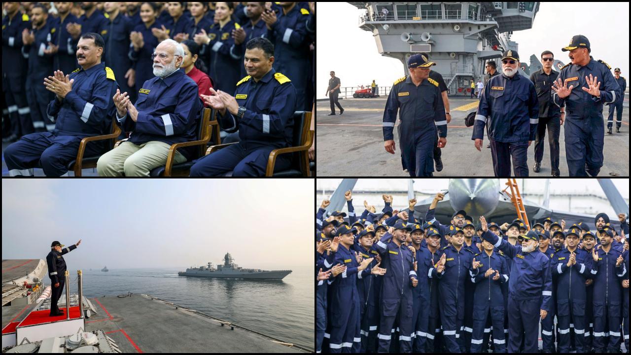 પીએમ મોદીએ INS વિક્રાંત પર ભારતીય નેવીના જવાનો સાથે ઉજવી દિવાળી, જુઓ તસવીરો