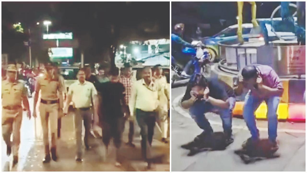 કલ્યાણ-ડોમ્બિવલીમાં લોકોમાં ભય ફેલાવતા ગુંડાઓને બાંધીને જાહેરમાં ફેરવવામાં આવ્યા હતા અને તેમને કાન પકડીને ઊઠ-બેસ કરાવી હતી.