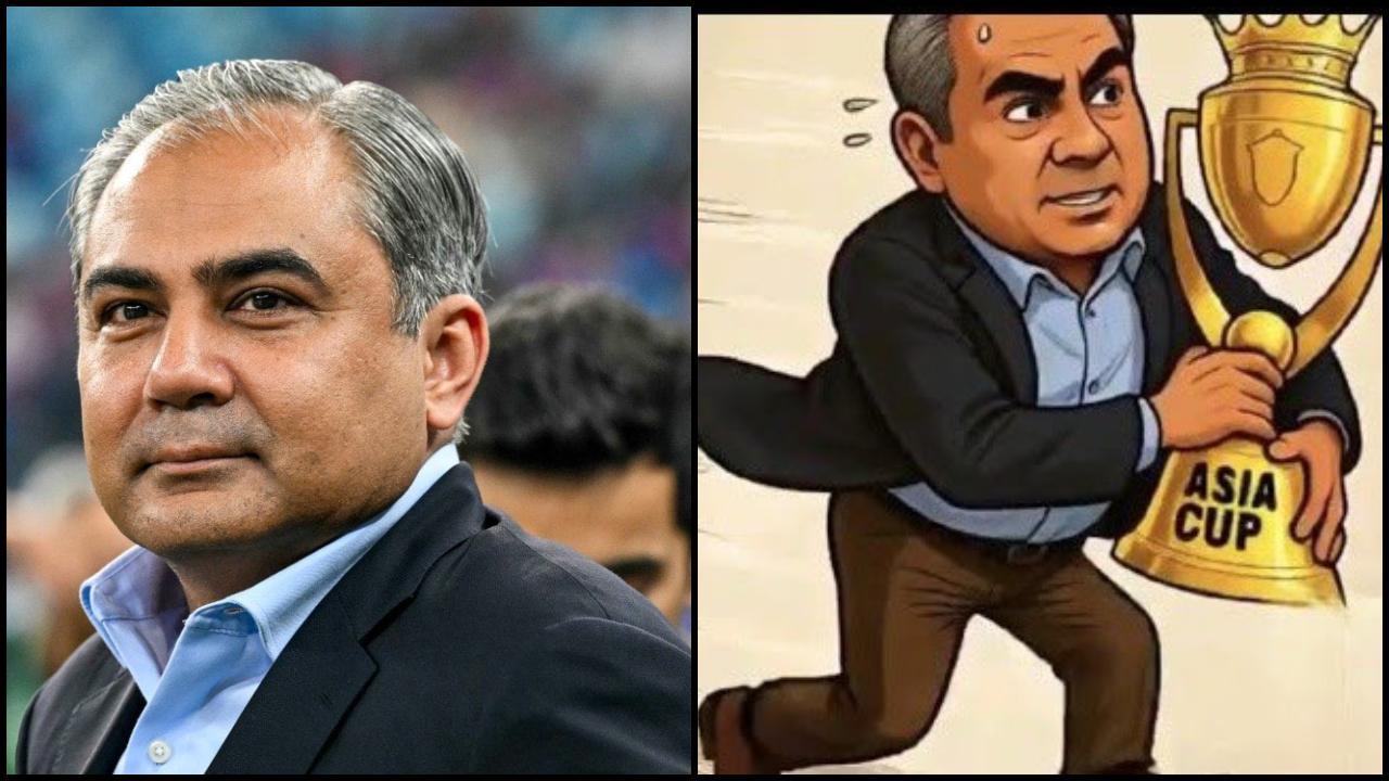  મોહસીન નકવી અને તેમનું કાર્ટૂન ખૂબ જ વાયરલ થયું હતું (તસવીર:X)