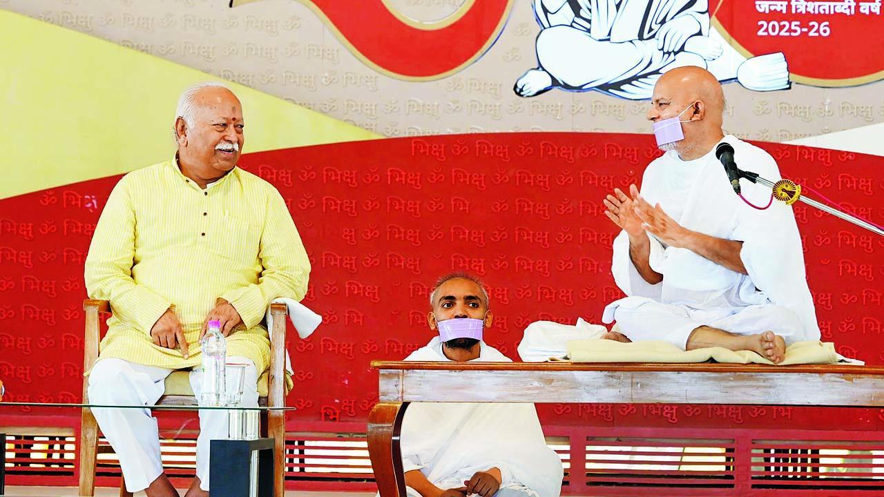 મોહન ભાગવતે આચાર્ય મહાશ્રમણજી સાથે મુલાકાત કરી હતી