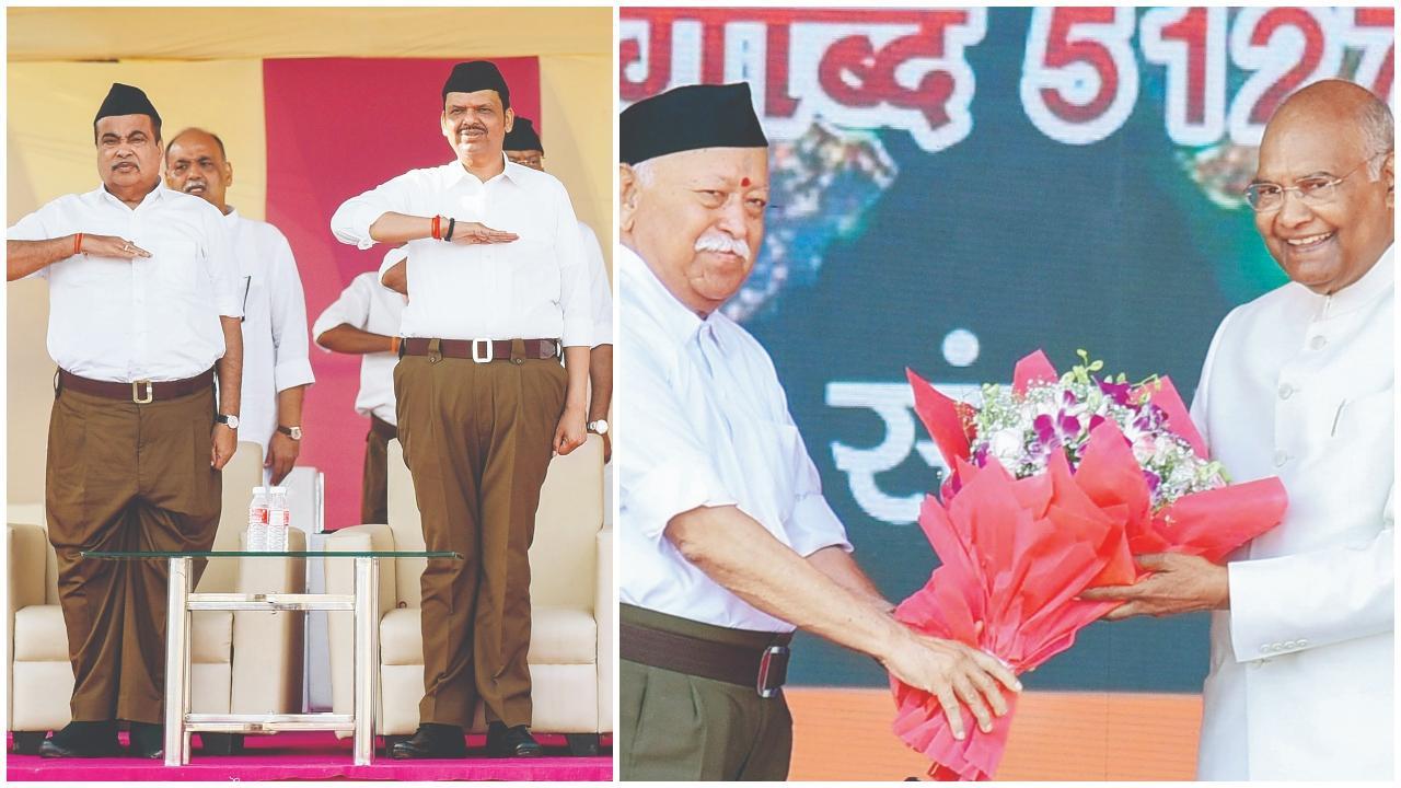 નાગપુરમાં ગઈ કાલે RSSના શતાબ્દીવર્ષે વિજયાદશમીની ભવ્ય ઉજવણીમાં ભૂતપૂર્વ રાષ્ટ્રપતિ રામનાથ કોવિંદ મુખ્ય અતિથિ તરીકે હાજર રહ્યા હતા. તેમનું સંઘપ્રમુખ મોહન ભાગવતે અભિવાદન કર્યું હતું. આ પ્રસંગે મુખ્ય પ્રધાન દેવેન્દ્ર ફડણવીસ અને કેન્દ્રીય પ્રધાન નીતિન ગડકરીએ પણ સ્વયંસેવકના પહેરવેશમાં હાજરી આપી હતી. ૨૧,૦૦૦ સ્વયંસેવકો આ સમારોહમાં જોડાયા હતા.