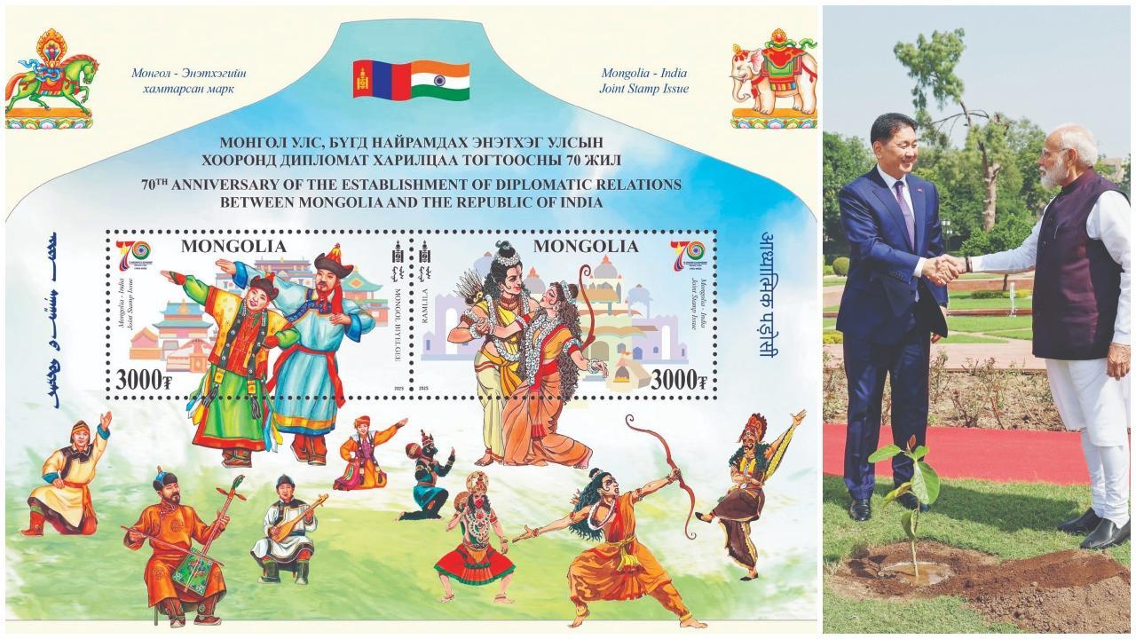 ગઈ કાલે ભારત અને મૉન્ગોલિયાની સંયુક્ત પોસ્ટલ સ્ટૅમ્પ બહાર પાડવામાં આવી હતી જેમાં બન્ને દેશોની સંસ્કૃતિ છલકાય છે.