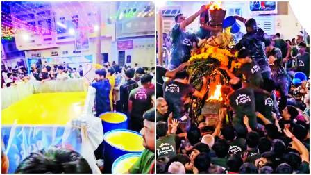 અંદાજે ૩૫ કરોડ રૂપિયાના ઘીનો અભિષેક પલ્લી પર થયો હતો