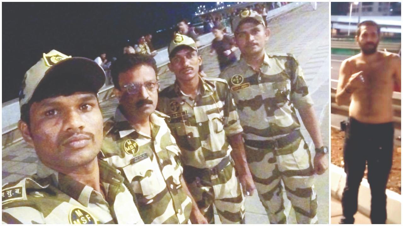 મહારાષ્ટ્ર સિક્યૉરિટી ફોર્સના સુહાસ કડુસરે, અસિસ્ટન્ટ સિક્યૉરિટી ઑફિસર હીરાચંદ વિશે, પાંડુરંગ કાળે અને કરણ.