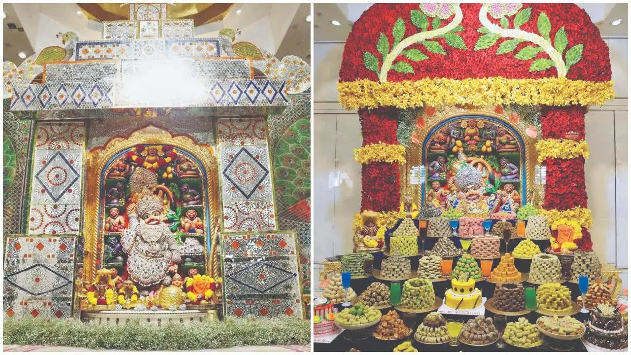 હનુમાનદાદાને સિલ્વર ડાયમન્ડ વાઘાનો દિવ્ય શણગાર કરવામાં આવ્યો હતો