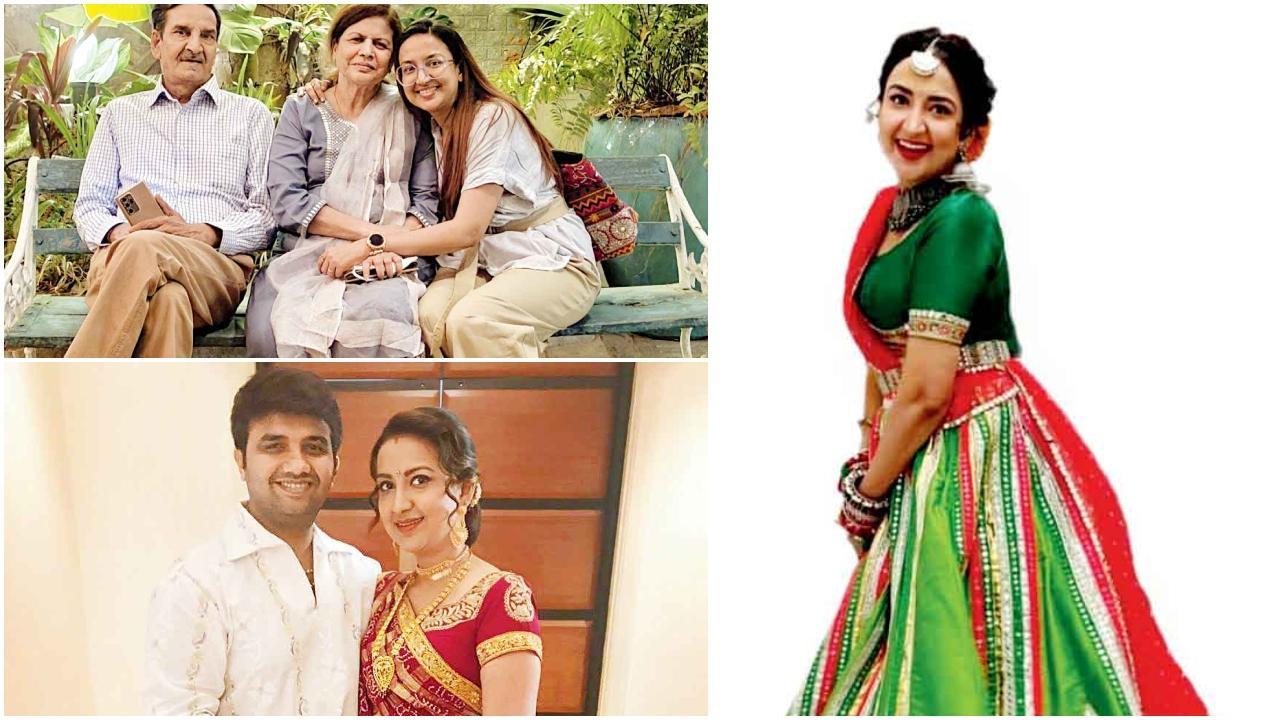 તુલિકા પટેલ મમ્મી-પપ્પા સાથે, તુલિકા પટેલ પતિ સૌરભ ઠક્કર સાથે.