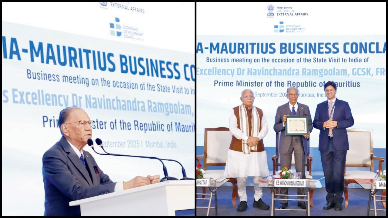 ડૉ. નવીનચંદ્ર રામગુલામ, મોહનલાલ ખટ્ટર, ડૉ. નવીનચંદ્ર રામગુલામ અને અનંત ગોયનકા.