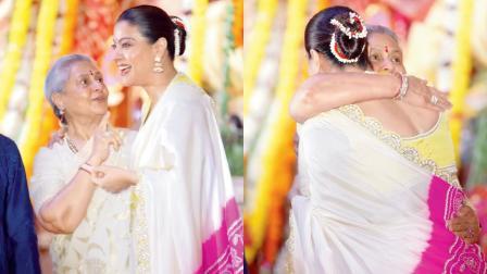 જયા બચ્ચને પંડાલમાં કાજોલને ગળે લગાડી