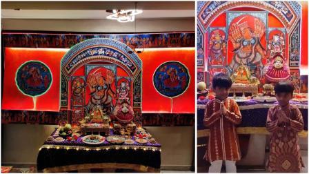 કોલકતામાં પૂજાતાં દુર્ગાસ્વરૂપની ઝલક