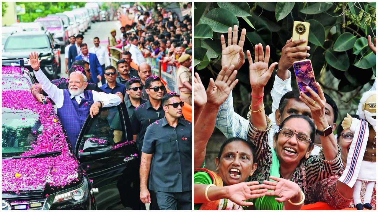 ગઈ કાલે ભાવનગરના રોડ-શો દરમ્યાન નરેન્દ્ર મોદીની એક ઝલક માટે લોકોનો ઉત્સાહ અને ઉન્માદ જોવા જેવો હતો.