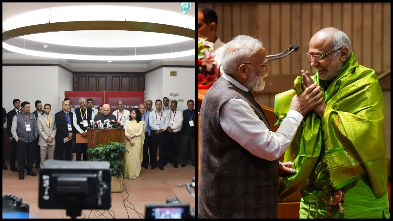 Photos: સીપી રાધાકૃષ્ણન ભારતના નવા ઉપરાષ્ટ્રપતિ તરીકે ચૂંટાયા, ૪૫૨ મત સાથે વિજય