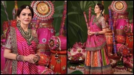 નીતા અંબાણીએ આ વર્ષે પણ ભારતીય કારીગરી અને સંસ્કૃતિની ભવ્યતાને દર્શાવતું લહેરિયું સાથે બનારસી લહેંગા પહેરવાનું પસંદ કર્યું હતું. (તસવીરો: ઇન્સ્ટાગ્રામ)