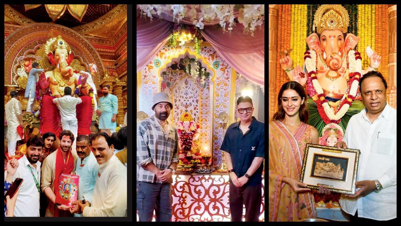 નીલ નીતિન મુકેશ, સની દેઓલ અને અનન્યા પાંડેએ કર્યાં બાપ્પાનાં દર્શન