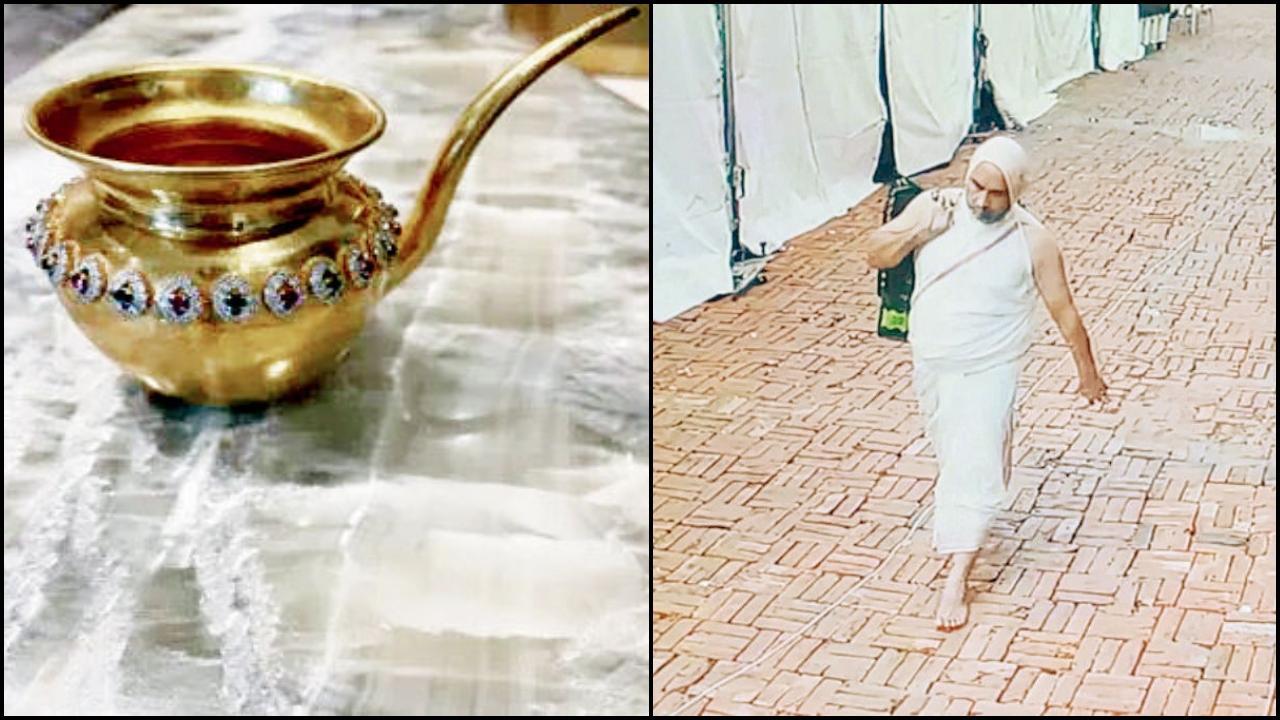 જૈન સાધુનાં કપડાં પહેરીને આવેલો ચોર હીરા-માણેકજડિત કળશ ઉપાડી ગયો