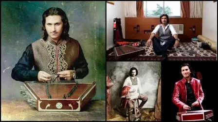 સંતૂરવાદક રાહુલ શર્માની તસવીરોનું કૉલાજ