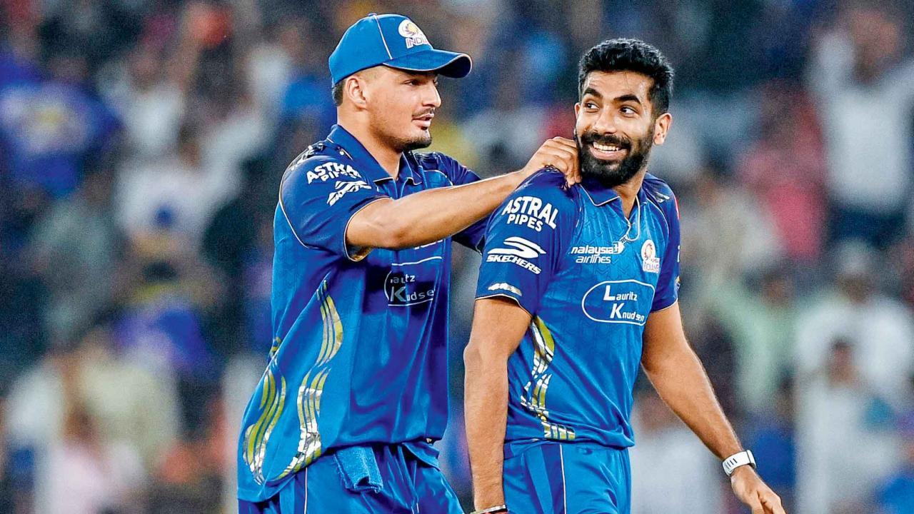 સોમવારે ગુજરાતના સાઈ સુદર્શનની વિકેટ લીધા બાદ જસપ્રીત બુમરાહ.