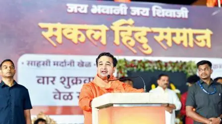  મુંબ્રા–શીળ ફાટા ખાતે નિતેશ રાણેએ સભાને સંબોધી હતી.