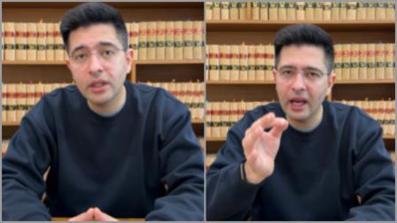 રાઘવ ચડ્ઢા (વીડિયોમાંથી લેવાયેલ સ્ક્રીન ગ્રૅબનો કૉલાજ)