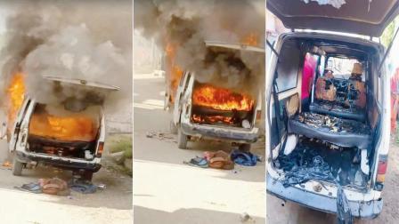 લોકોએ હિંમત કરીને બાળકોને વૅનમાંથી નીકળવામાં મદદ કરતાં જાનહાનિ થઈ નહોતી