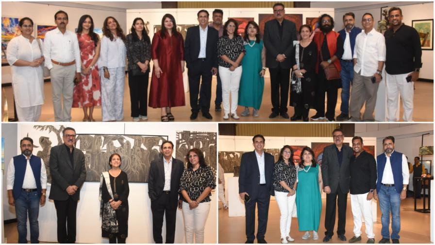 ટૂ બી કન્ટિન્યુડ આર્ટ શોના લૉન્ચ દરમિયાનની તસવીરોનો કૉલાજ