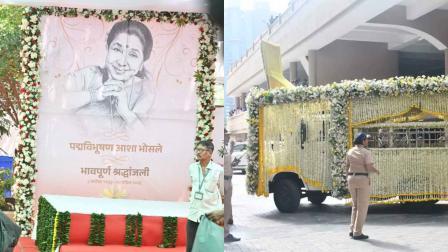 આશા ભોંસલેને અંતિમ વિદાય (તસવીરો: યોગેન શાહ, સતેજ શિંદે, મિડ-ડે)
