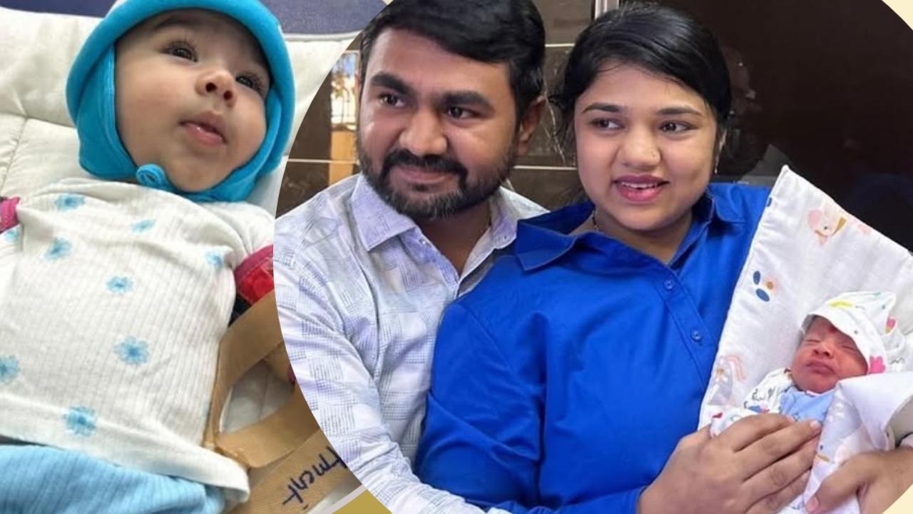 ધ્રિશિવ તેનાં માતા સોનાલીબહેન અને પિતા દર્શનભાઈ સાથે