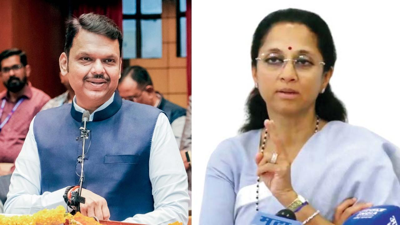 દેવેન્દ્ર ફડણવીસ અને સુપ્રિયા સુળે 