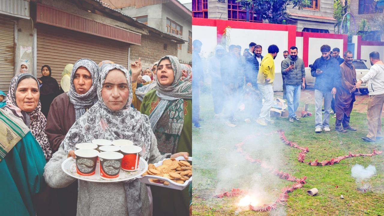 અમેરિકા-ઈરાન વચ્ચેના યુદ્ધમાં વિરામ જાહેર થતાં શ્રીનગરમાં રહેતા શિયા મુસ્લિમોએ ફટાકડા ફોડીને અને મીઠાઈ વહેંચીને ઉત્સવ મનાવ્યો હતો.