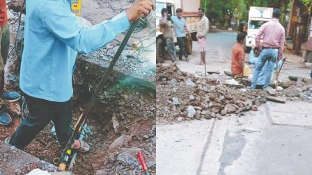 LIC કૉલોનીમાં MSEDCL દ્વારા ચાલી રહેલી કામગીરી.