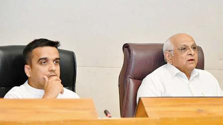 ગઈ કાલે પ્રેસ-કૉન્ફરન્સમાં ભૂપેન્દ્ર પટેલ અને હર્ષ સંઘવી.