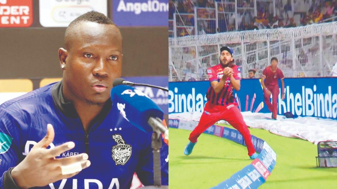 ફિન ઍલનનો કૅચ પકડતા સમયે દિગ્વેશ રાઠીનો પગ આ રીતે બાઉન્ડરીને અડી ગયો હતો