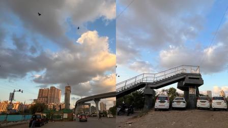 આજે સવારે વડાલાના આકાશમાં કાળાં વાદળાંઓ દેખાયાં હતાં (તસવીર સૌજન્ય- અતુલ કાંબળે)