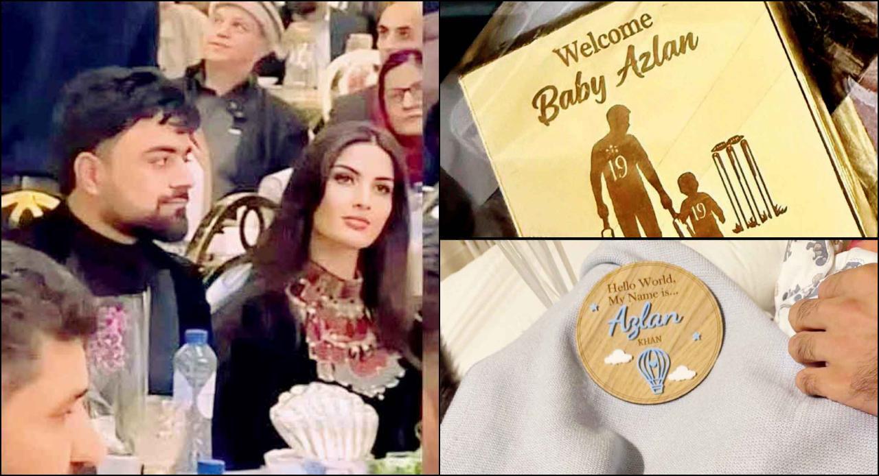 વર્ષ ૨૦૨૫માં ઇંગ્લૅન્ડસ્થિત આ અફઘાની મહિલા સાથે રાશિદ ખાને કર્યાં હતા નિકાહ અને પહેલા સંતાનના નામની જાહેરાત કરતાં આ બે ફોટો શૅર કર્યા હતા રાશિદ ખાને.